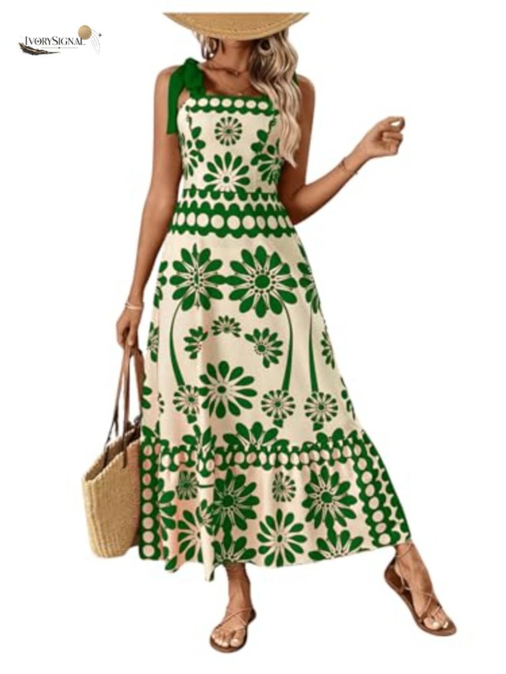 Sleeveless Tie Shoulder Floral Print Cami Maxi Dress